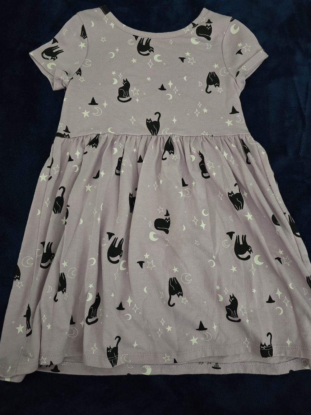 Cat & Jack Lavender Dress with Black Cat Print